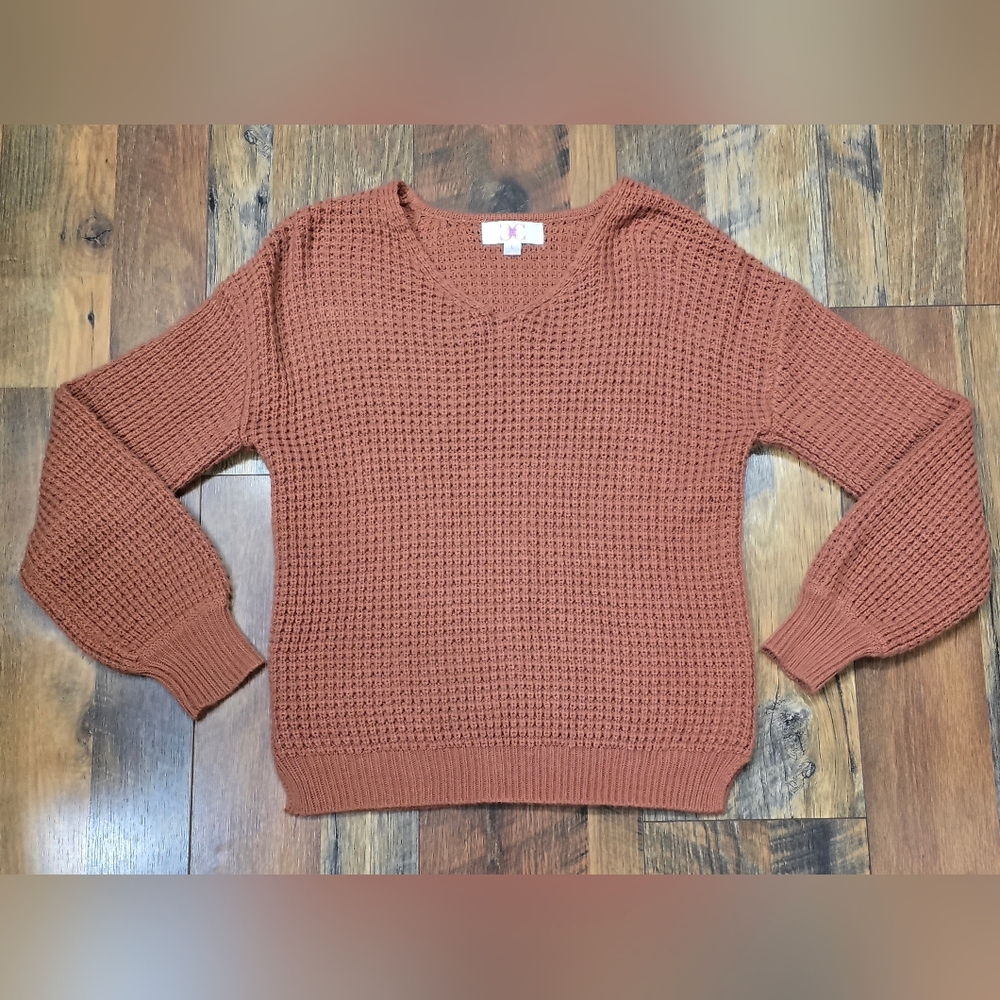 Chloe + Cyrus Girls Rust Colored Sweater
